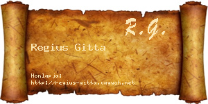 Regius Gitta névjegykártya